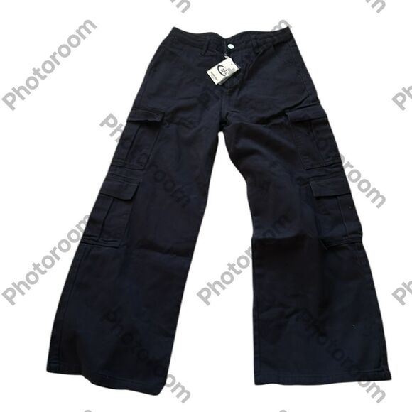 AELFRIC EDEN MULTI POCKET CARGO PANTS, Denim, Navy Blue, size 31, NWT - Picture 1 of 10